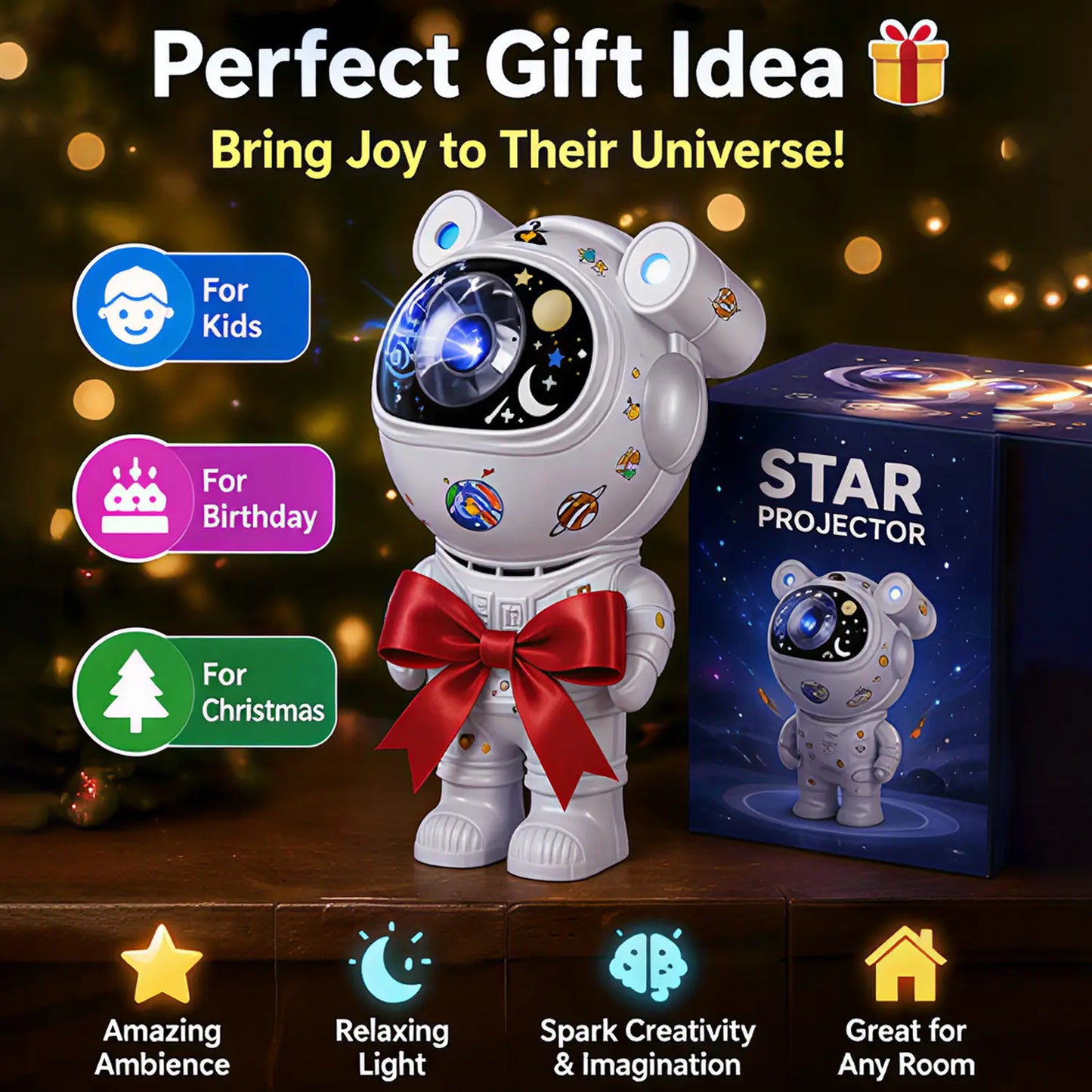 GLOWNEST Astronaut Galaxy Projector Lamp - 8-Mode RGB Lights, Remote Control Ease, Audio Function, Adjustable Space Theme Projection, Indoor Aesthetic Beauty Decor, Ideal for Kids Gifting, Housewarming Sohochic