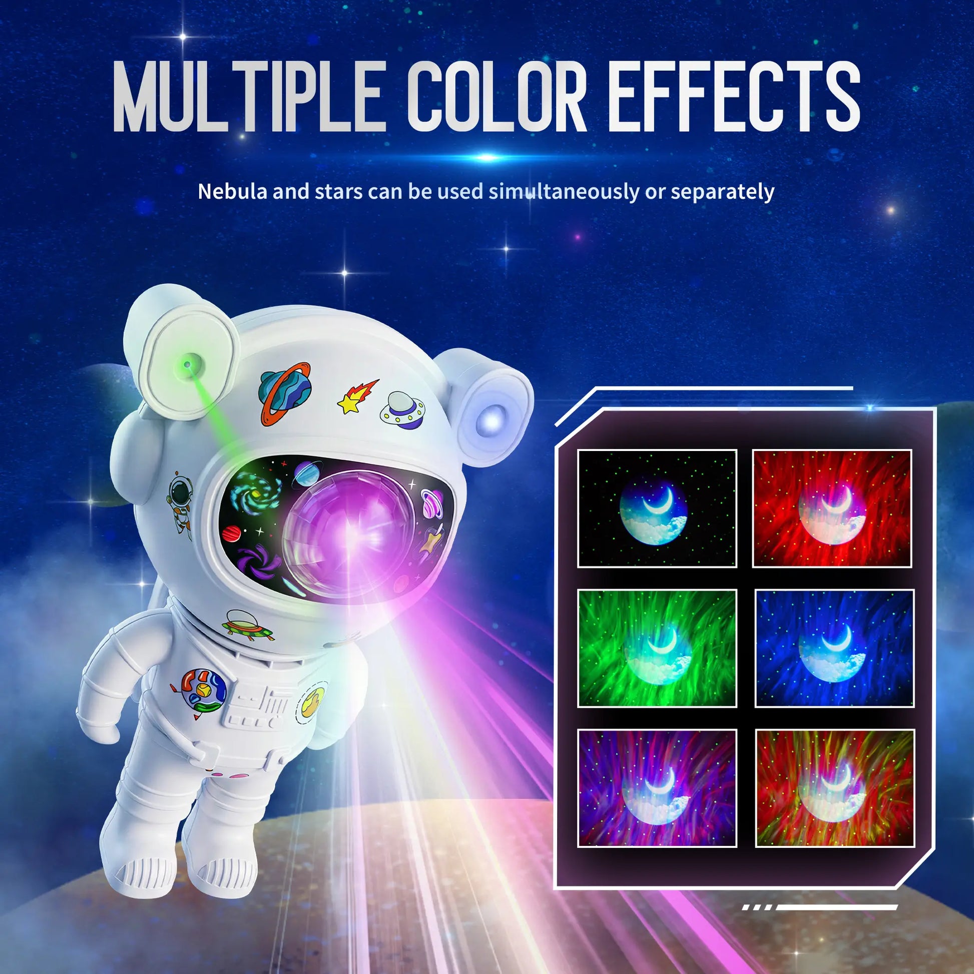 GLOWNEST Astronaut Galaxy Projector Lamp - 8-Mode RGB Lights, Remote Control Ease, Audio Function, Adjustable Space Theme Projection, Indoor Aesthetic Beauty Decor, Ideal for Kids Gifting, Housewarming Sohochic