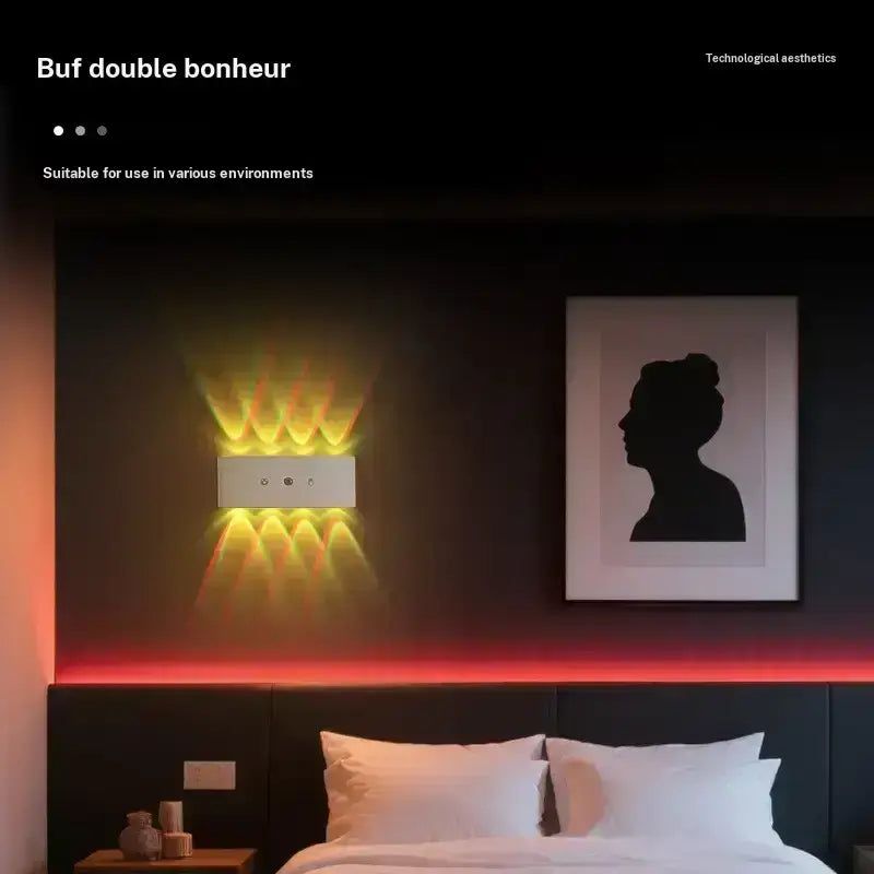 8 Head RGB Sensor Wall Light Wiring Free Rechargeable Wall Light, Adjustable Light Brightness, Hole Free Charging Sensor Light, Aisle Light, Bedroom Light, Battery Wall Light, Door Number Light