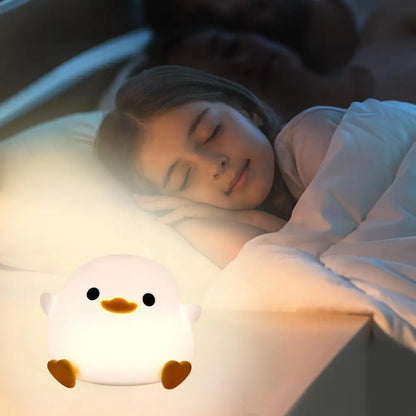 Cute Duck Design Night Light, USB Rechargeable Dimmable Night Light, Decorative Light for Bedroom, Living Room, Lamp, LED Light, Silicone