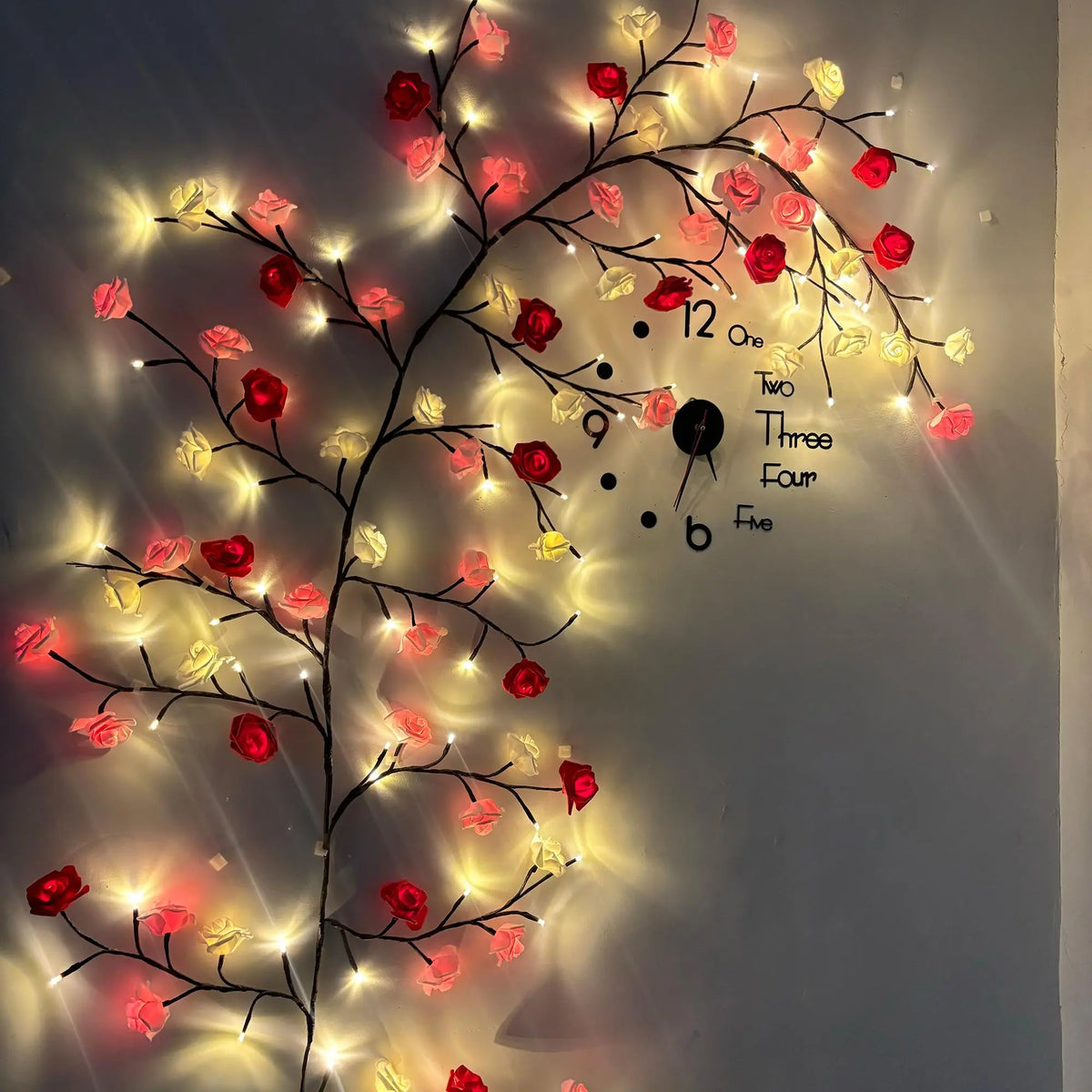 144 LED Rose Tree Shaped Light, 1 Count USB Powered LED Light String, Decorative Light for Home Party Wedding Festival, Party Decor, Led Mood Light