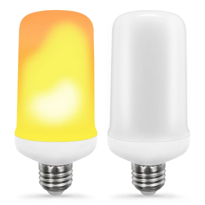 LED Dynamic Flame Effect Light Bulb 12W Multiple Mode Creative Corn Lamp Decorative Lights for Bar Hotel Restaurant Party E27