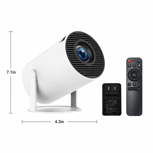 Qawtor Portable Native Projector with 4K Support, Wifi 6 & Bluetooth 5.0 – Mini Home Theater Movie Projector with Built-In Speaker & Wireless Ios/Android Screen Mirroring