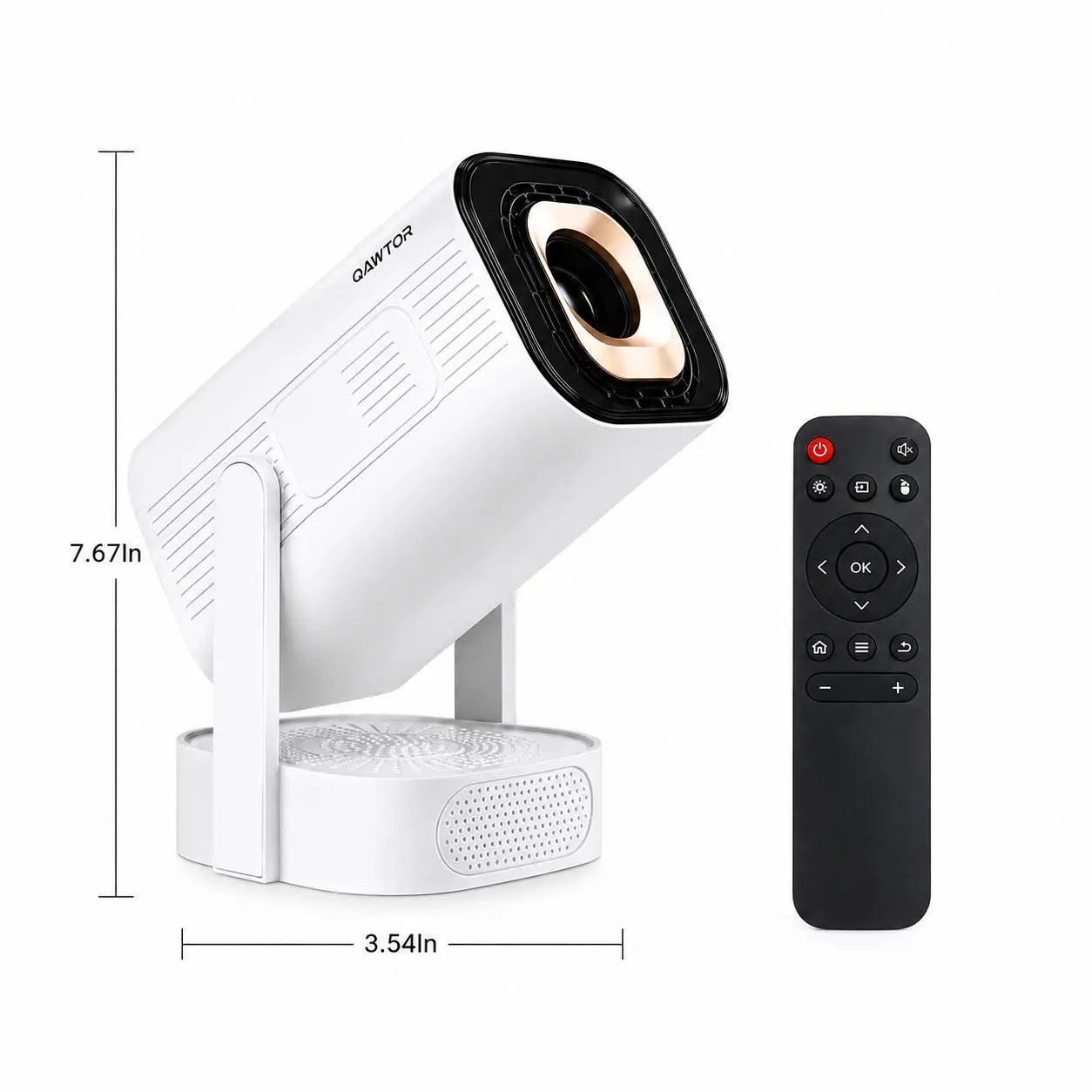 Qawtor Portable Native Projector with 4K Support, Wifi 6 & Bluetooth 5.0 – Mini Home Theater Movie Projector with Built-In Speaker & Wireless Ios/Android Screen Mirroring