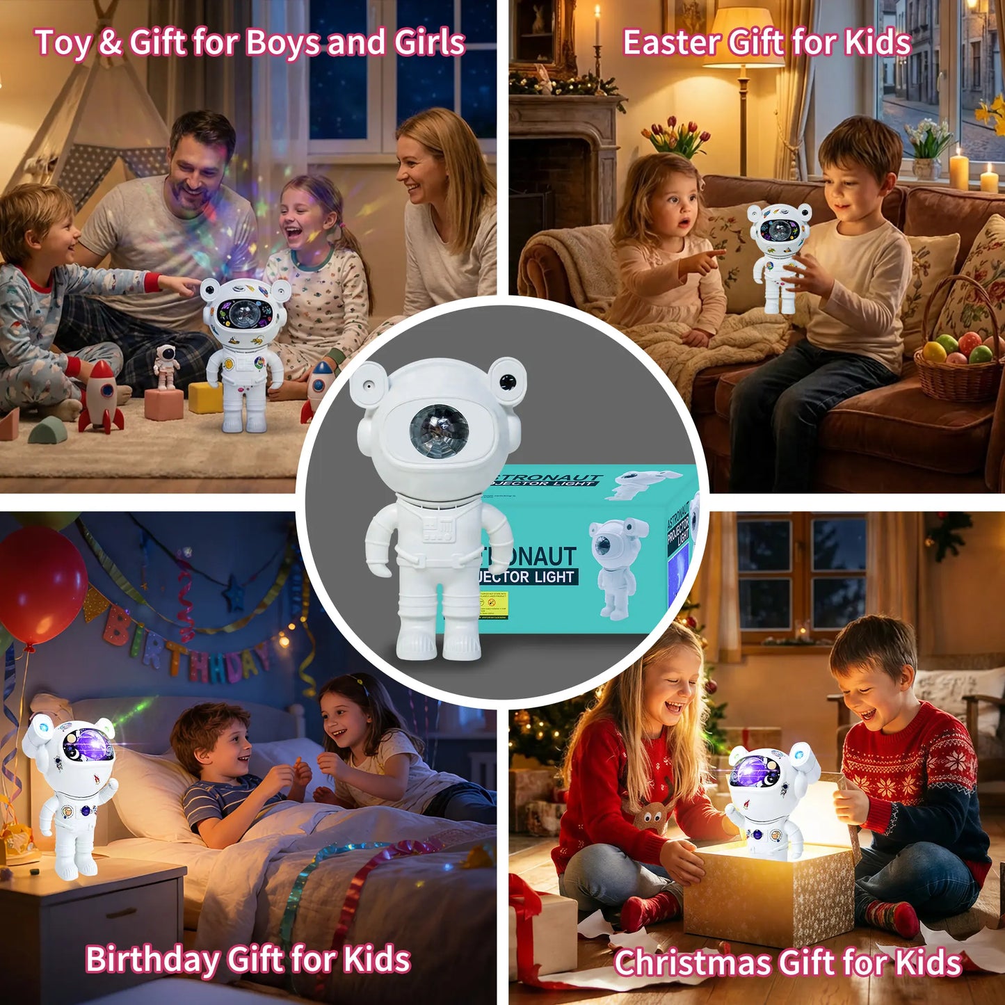 GLOWNEST Astronaut Galaxy Projector Lamp - 8-Mode RGB Lights, Remote Control Ease, Audio Function, Adjustable Space Theme Projection, Indoor Aesthetic Beauty Decor, Ideal for Kids Gifting, Housewarming Sohochic