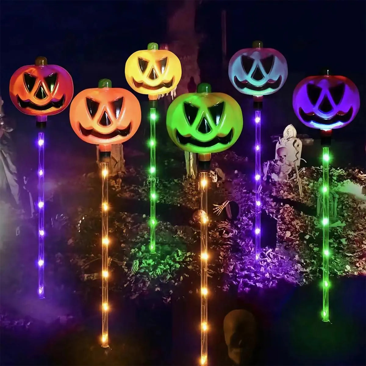 Solar Powered Pumpkin Design Garden Light, Outdoor Decorative Light, Halloween Decoration Light for Garden Patio Yard Lawn, Ornaments