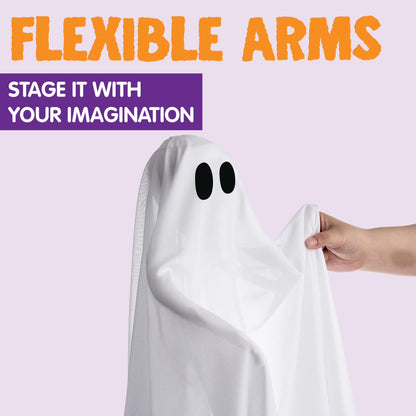 47" Halloween Hanging Light up Ghost Decorations Outdoor,White Ghosts with Blue LED Light and Timer Halloween Hanging Decoration Waterproof for Front Yard Patio Lawn