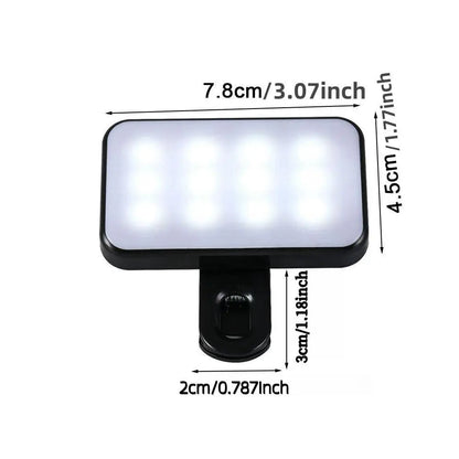 3 Color Temperature Adjustable LED Selfie Light, USB Rechargeable Clip on Phone Computer, Cellphone, Portable Mini Fill Light for Video Conference Vlog Makeup, Selfie Led Lights, Cell Phone Accessories, Led Smartphone Light, Cell Phone Light #GLOBAL PICKS