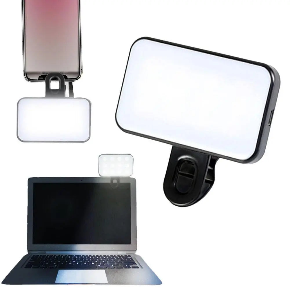 3 Color Temperature Adjustable LED Selfie Light, USB Rechargeable Clip on Phone Computer, Cellphone, Portable Mini Fill Light for Video Conference Vlog Makeup, Selfie Led Lights, Cell Phone Accessories, Led Smartphone Light, Cell Phone Light #GLOBAL PICKS