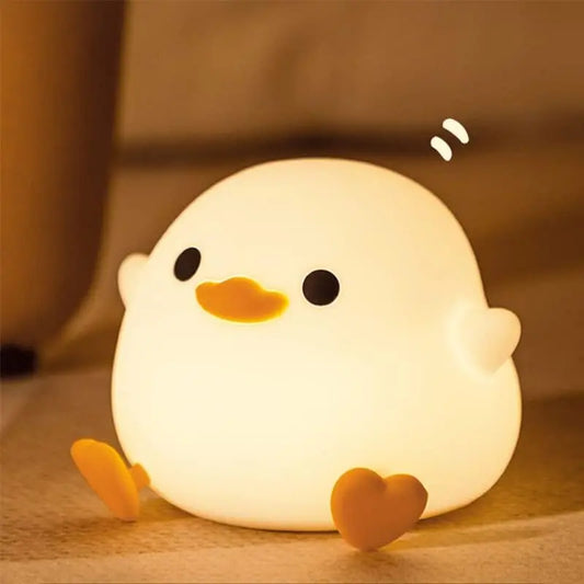 Cute Duck Design Night Light, USB Rechargeable Dimmable Night Light, Decorative Light for Bedroom, Living Room, Lamp, LED Light, Silicone