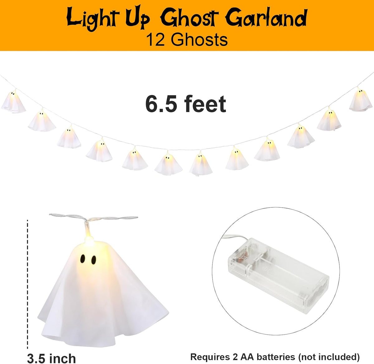 Halloween Decoration-Light up Ghost Garland