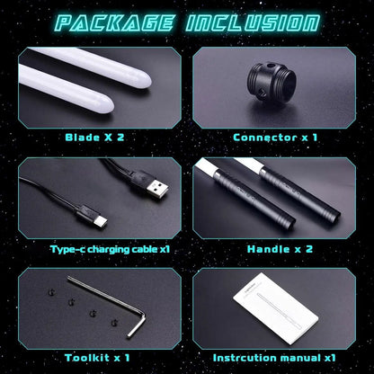 Light Saber, USB Rechargeable Light Saber with 15 Light Colors, Suitable for Cosplay and Surprise Gift for Halloween and Christmas, Light up Saber