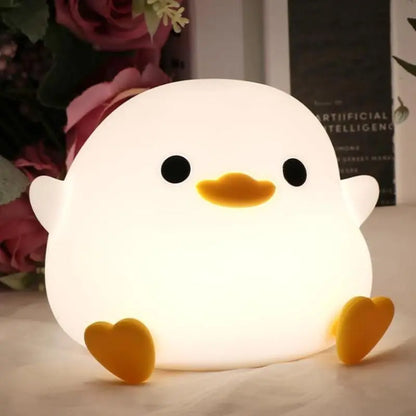 Cute Duck Design Night Light, USB Rechargeable Dimmable Night Light, Decorative Light for Bedroom, Living Room, Lamp, LED Light, Silicone