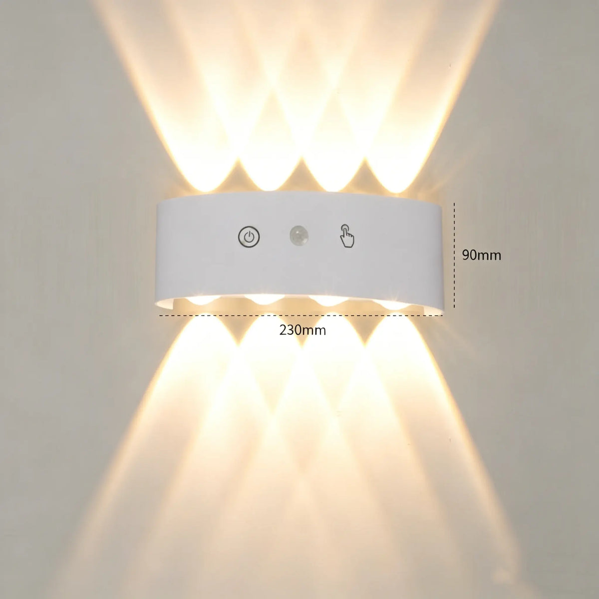 8 Head RGB Sensor Wall Light Wiring Free Rechargeable Wall Light, Adjustable Light Brightness, Hole Free Charging Sensor Light, Aisle Light, Bedroom Light, Battery Wall Light, Door Number Light
