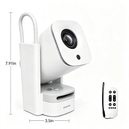 Qawtor Portable Native Projector with 4K Support, Wifi 6 & Bluetooth 5.0 – Mini Home Theater Movie Projector with Built-In Speaker & Wireless Ios/Android Screen Mirroring