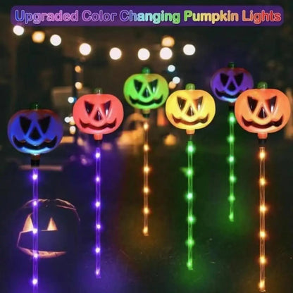Solar Powered Pumpkin Design Garden Light, Outdoor Decorative Light, Halloween Decoration Light for Garden Patio Yard Lawn, Ornaments