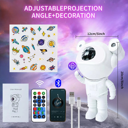 GLOWNEST Astronaut Galaxy Projector Lamp - 8-Mode RGB Lights, Remote Control Ease, Audio Function, Adjustable Space Theme Projection, Indoor Aesthetic Beauty Decor, Ideal for Kids Gifting, Housewarming Sohochic