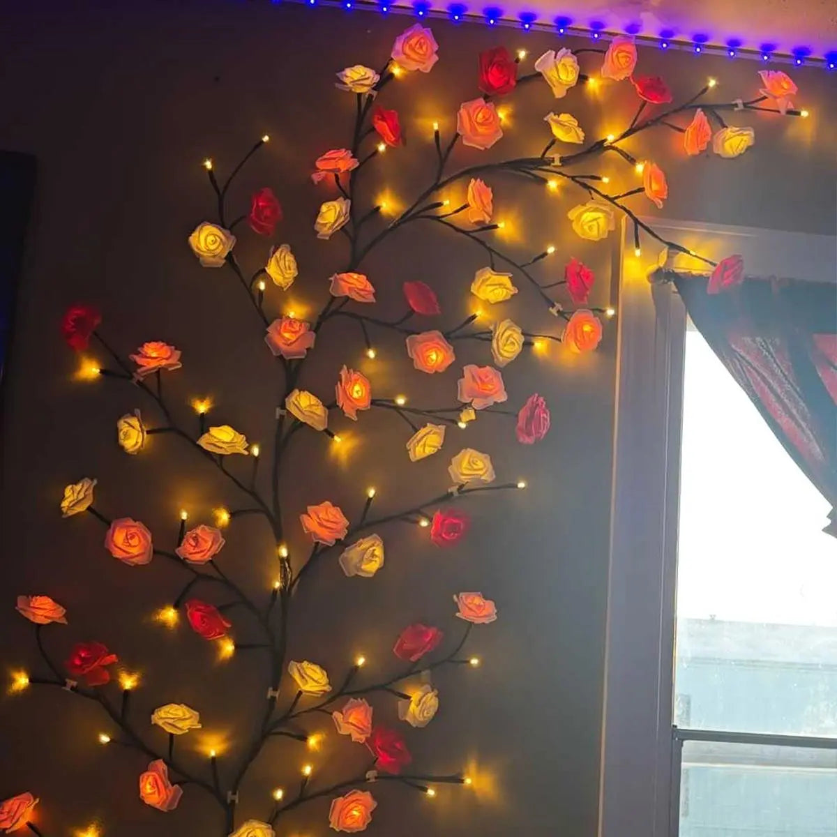 144 LED Rose Tree Shaped Light, 1 Count USB Powered LED Light String, Decorative Light for Home Party Wedding Festival, Party Decor, Led Mood Light