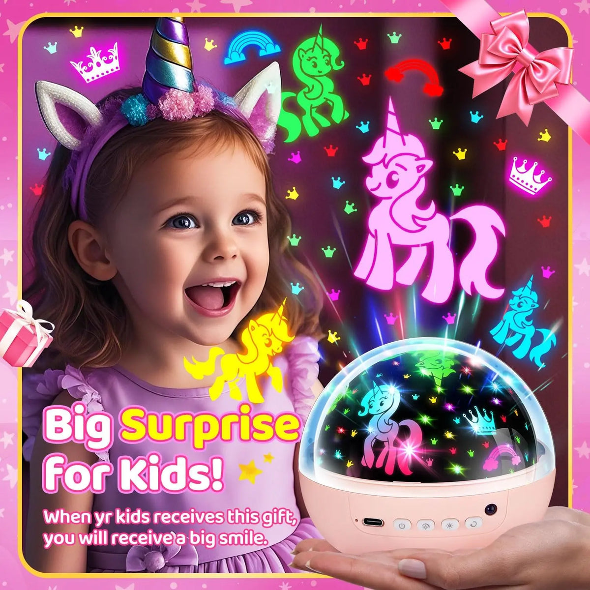 Onefire Night Light for Kids Ball 93 Lighting+3 Films Kids Night Light Projector,Remote+Dimmable Star Projector Dinosaur Toys 360° Ceiling Stars Glow in the Dark Stars,Christmas Gifts for 4 Year Old Boy Birthday Gift Remote Controlled
