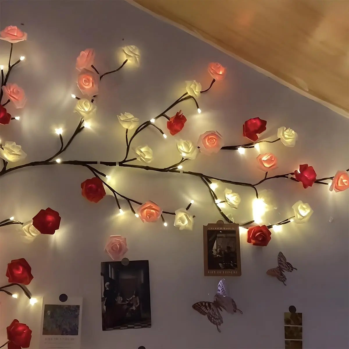 144 LED Rose Tree Shaped Light, 1 Count USB Powered LED Light String, Decorative Light for Home Party Wedding Festival, Party Decor, Led Mood Light