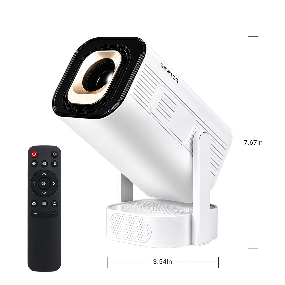 Qawtor Portable Native Projector with 4K Support, Wifi 6 & Bluetooth 5.0 – Mini Home Theater Movie Projector with Built-In Speaker & Wireless Ios/Android Screen Mirroring